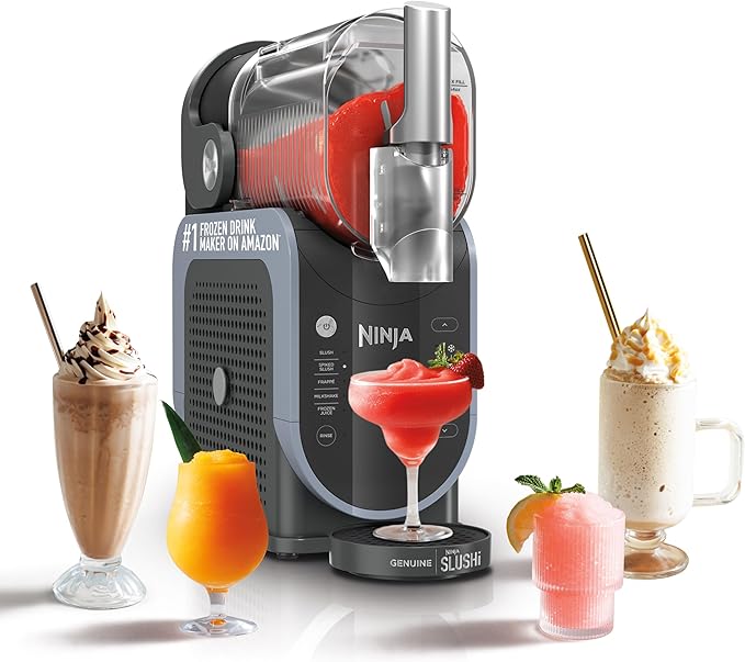 Ninja SLUSHi Frozen Drink & Slushie Machine with RapidChill Technology | 88 oz. Easy Fill Vessel | 5 Preset Programs | Make Margaritas, Frappés, & More | With Dishwasher Safe Parts | Black | FS301