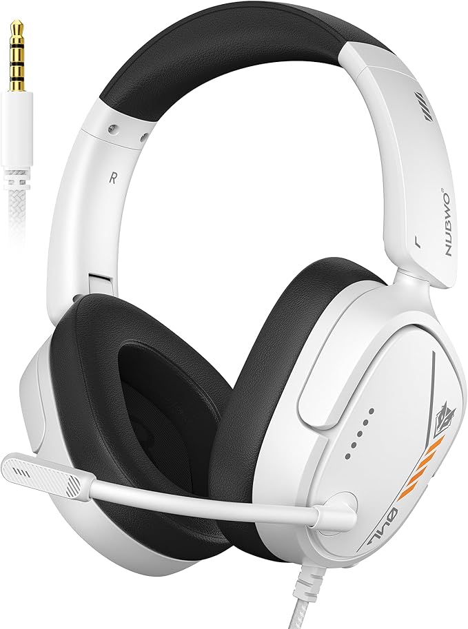 NUBWO HG04L Gaming Headset for PS5/PS4, Xbox Series X|S/Xbox One, Switch – 250g Lightweight, Clear Unidirectional Mic, Soft Memory Earmuffs, 3.5mm Jack for Gaming & Work