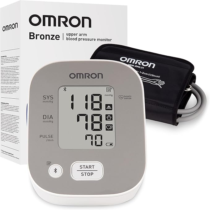 OMRON Bronze Blood Pressure Monitor for Home Use & Upper Arm Blood Pressure Cuff - #1 Doctor & Pharmacist Recommended Brand - Clinically Validated - Connect App