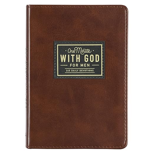 One Minute with God for Men 365 Devotions, Brown Faux Leather Flexcover