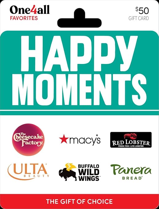 One4all Happy Moments Physical Gift Card - $50