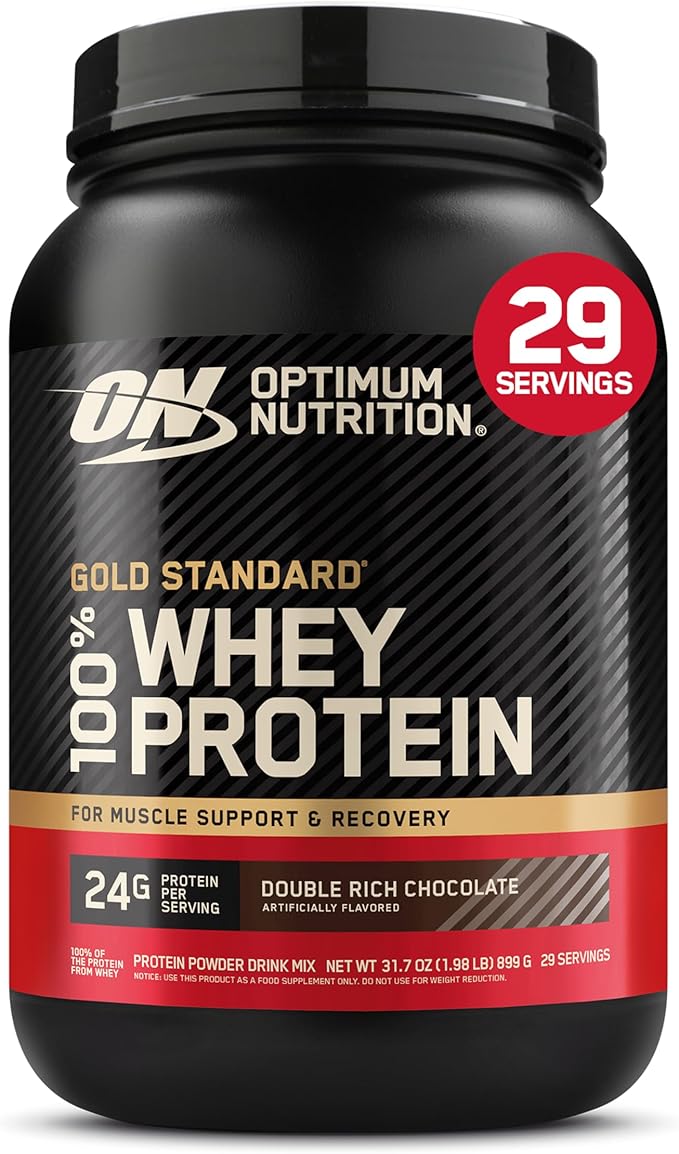 Optimum Nutrition Gold Standard 100% Whey Protein Powder, Double Rich Chocolate 1.98 Pound (Packaging May Vary)