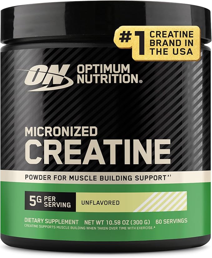 Optimum Nutrition Micronized Creatine Monohydrate Powder, Unflavored, 60 Servings, 300 Grams (Packaging May Vary)