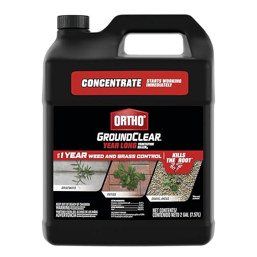 Ortho GroundClear Year Long Vegetation Killer2 Concentrate, Kills and Prevents Weeds Up to 1 Year, 2 gal., Black
