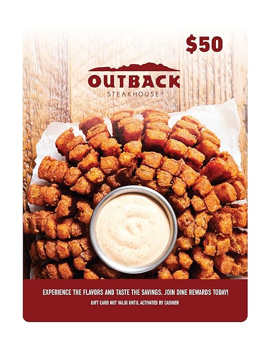 Outback Steakhouse Restaurant Physical Gift Card - $50