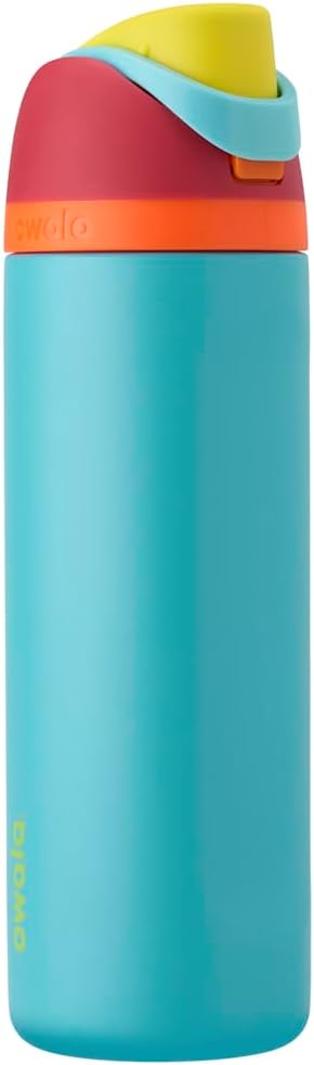Owala FreeSip Insulated Stainless Steel Water Bottle with Straw, BPA-Free Sports Water Bottle, Great for Travel, 24 Oz, Summer Sweetness