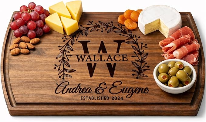 Personalized Cutting Board - Personalized Wedding Gifts for Couple - Custom Cutting Board Wood Engraved- Housewarming Gifts New Home - Best Present for Wedding, Bridal Shower, Engagement & Anniversary