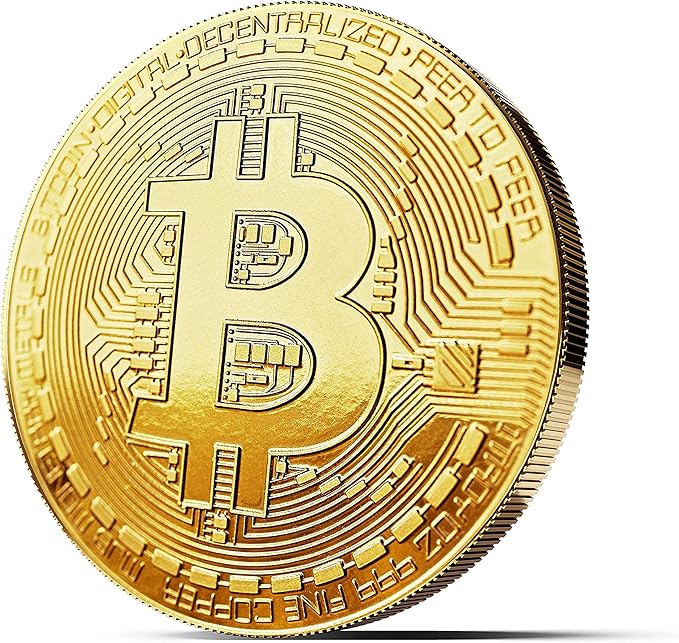 Physical Bitcoin Plated with 24-Carat Gold. A Real Collector‘s Item with Protective case