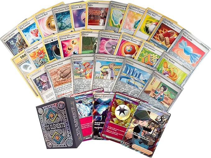 Pokemon Trainer Cards Bundle, 100+ Authentic Trading Cards with 2 Secret Rare or Full Art or Ace Spec, 10 Foil Cards, 90 Common/Uncommon, Protective Deck Box Included, Multicolor