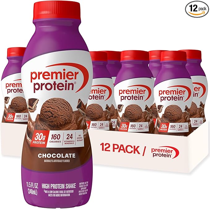 Premier Protein Shake, Chocolate, 30g Protein, No Added Sugar, 24 Vitamins & Minerals to Support Immune Health, 11.5 fl oz, 12 Pack