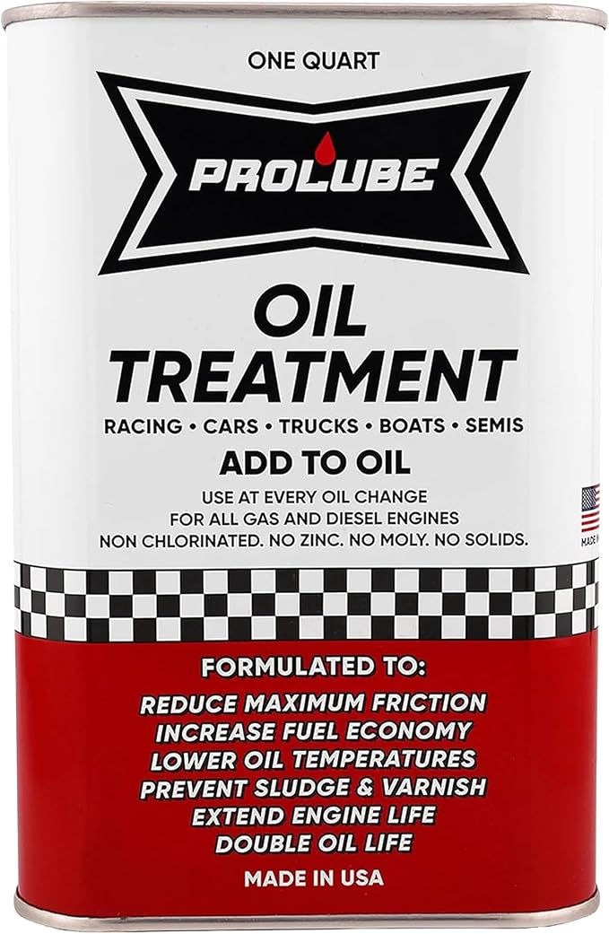 Prolube Oil Treatment - Engine Oil Additive for Gas & Diesel Engines - Reduces Wear, Noise, Vibration - Boosts Fuel Economy & Horsepower - Works on Transmissions & Differentials (1QT)
