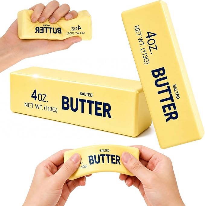 QHPOQU 2 Packs Slow Rising Squishy Butter Squeeze Toys Pack Sensory Stress Relief Squishies Soft & Stretchy Fidget Toys for Anxiety Relief Party Favors Squishy Butter