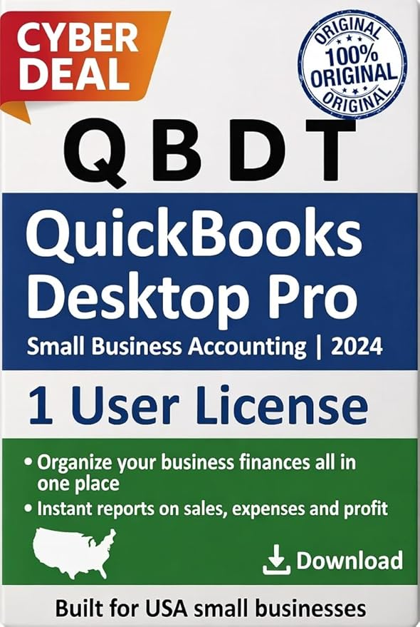 Quick-Books Desktop Pro "Plus" 2024 | 1 User | LIFETIME Version | NO DVD | Amazon Message Delivery(Within 2 hrs) - Only PC, Not for Mac | 100% Money Back Guarantee