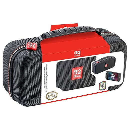 R.D.S. INDUSTRIES, INC. - Game Traveler Deluxe Licensed System Case for Nintendo Switch, Nintendo Switch 2, OLED, Black Medium (NS230)