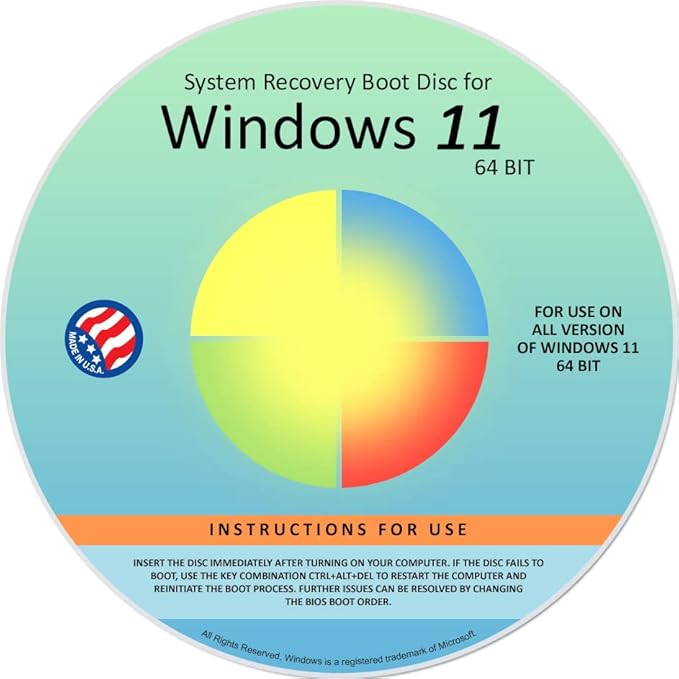 Ralix Reinstall DVD Compatible with Windows 11 All Versions 64 bit. Recover, Restore, Repair Boot Disc, and Install to Factory Default will Fix PC Easy!