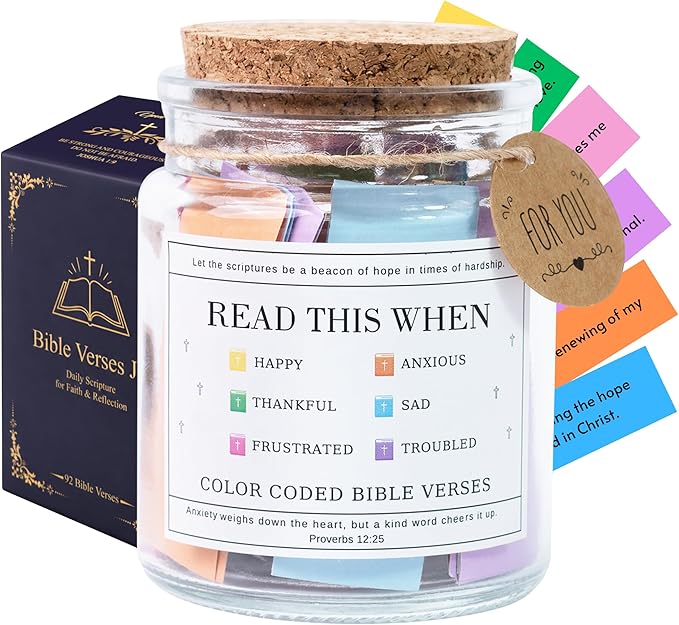 Read This When Bible Verses Jar – Birthday Gifts for Women, Christian Gifts for Women, Graduations Gift for Her, Fathers Day Gift