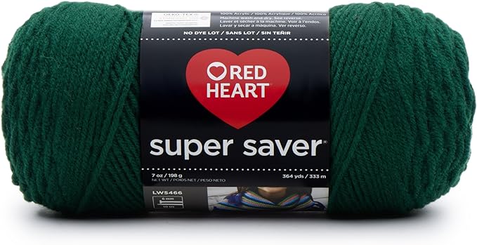 RED Heart Super Saver Yarn, Hunter Green