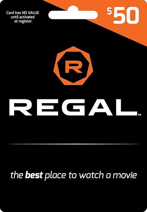 Regal Entertainment Physical Gift Card - $50