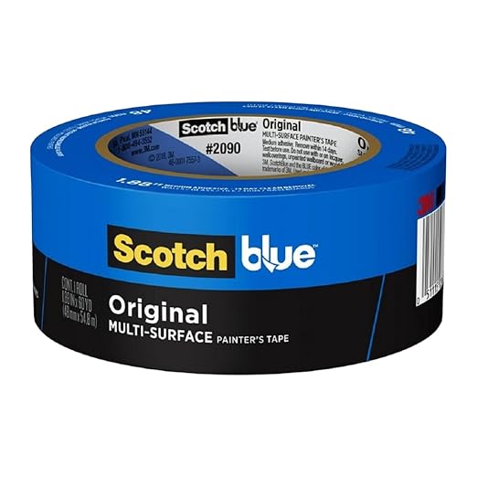 ScotchBlue Original Multi-Surface Painters Tape, 2 Inch Wide (1.88 in. x 60 Yds), 1 Roll Blue Paint Tape Protects Surfaces & Removes Easily, Masking Tape for Indoor and Outdoor Use (2090-48NC)