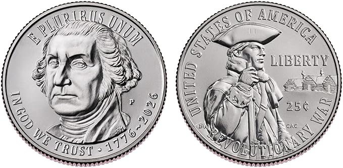 Semiquincentennial Quarters 2026 P & D Revolutionary War Quarters, 2 Coins Set