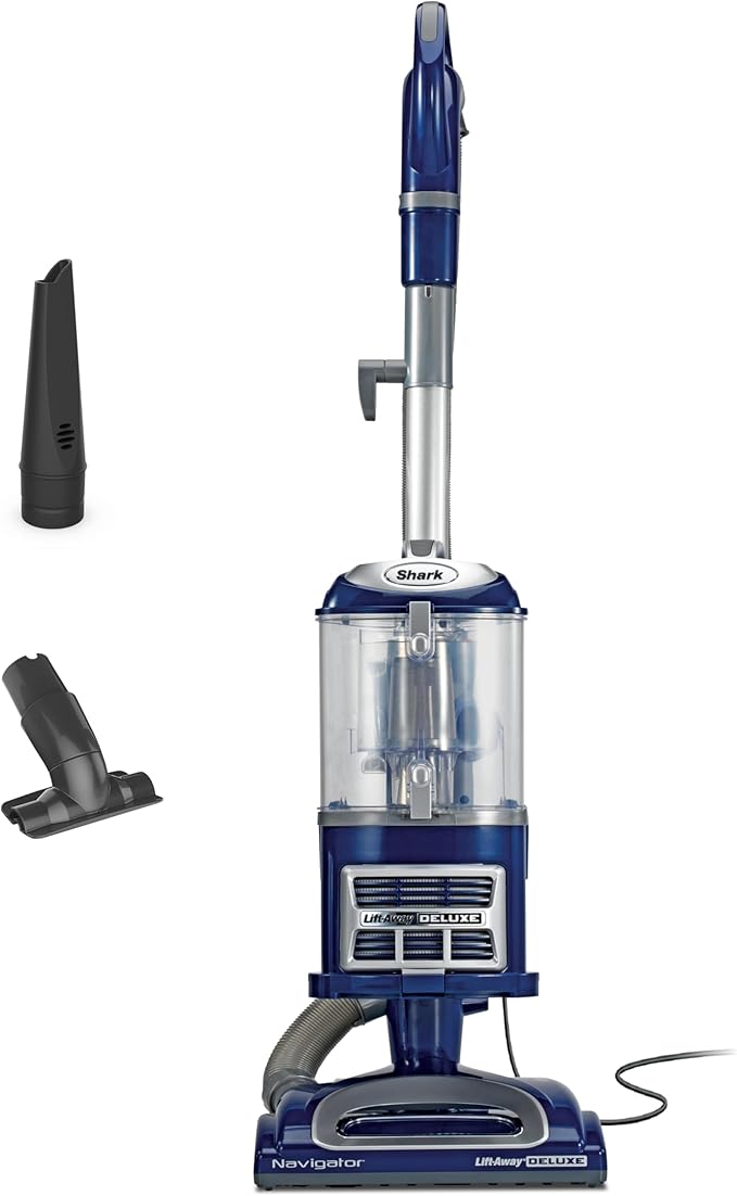 Shark Upright Vacuum Cleaner | Navigator Lift-Away Deluxe | Pet Hair, Carpet & Hard Floor Cleaning | Upholstery & Crevice Tool | HEPA Filter | Swivel Steering | Large Dust Cup Capacity | Blue | NV360