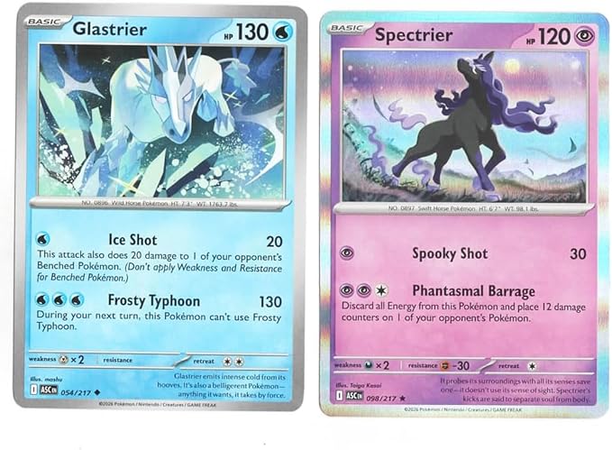Spectrier & Glastrier 098/217 - Ascended Heroes - Legendary Pokemon 2 Card Lot