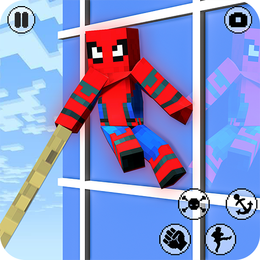 Spider Rope Craft Hero Games, Block Craft Rope Hero Fighting Superhero Action Game 3D For Free Fight City Battle