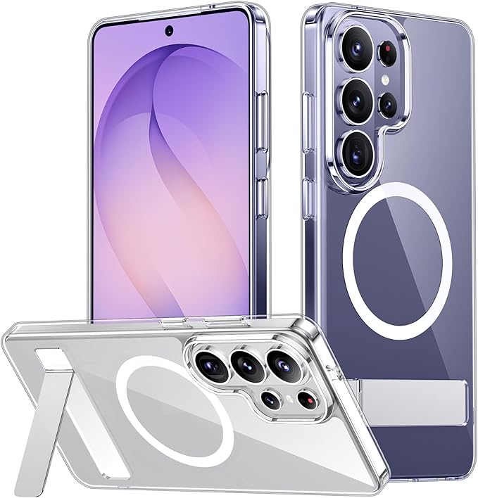 SPIDERCASE Magnetic for Samsung Galaxy S26 Ultra Case,[Built-in Invisible Kickstand] Anti-Yellowing Anti-Scratched Shockproof Slim Phone Case for S26 Ultra 6.9'',Clear