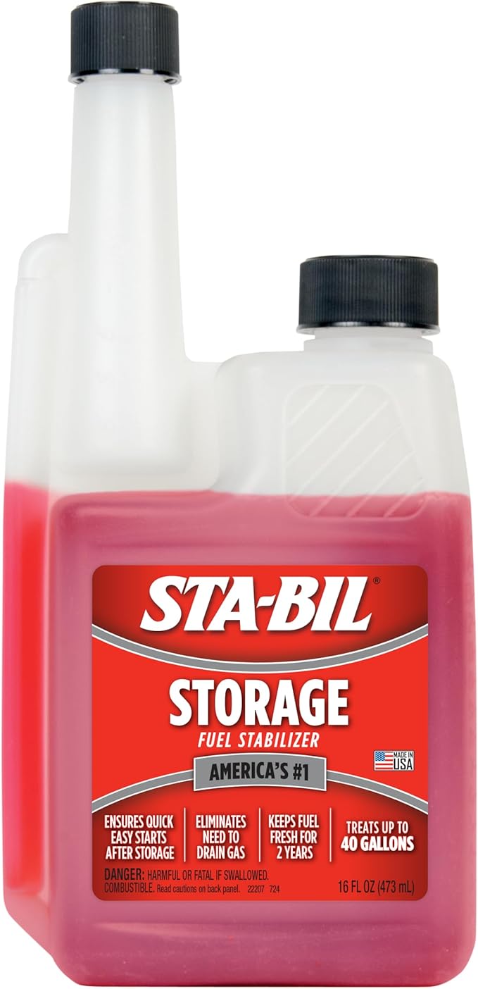 STA-BIL Storage Fuel Stabilizer, 16 oz – Treats 40 Gallons – Keeps Fuel Fresh 24 Months, Gas Stabilizer for Storage, Prevents Corrosion