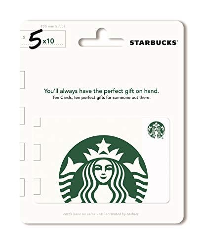 Starbucks Physical Gift Cards (Multipack of 10 x $5) - $50