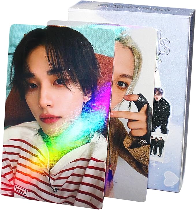 Stray Kids Laser Photocard 55pcs Stray Kids Album Photocard Kpop Stray Kids LOMO Cards Kpop Straykids Album Card Stray Kids Photo Cards 5-Star Postcard Gift for Fans Daugher