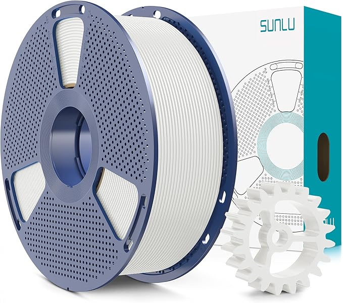 SUNLU PLA+2.0 3D Printer Filament, Upgrade PLA+ Filament 1.75mm, Tougher and Stronger, Neatly Wound PLA Plus Filament, Dimensional Accuracy +/-0.02mm, 1KG Spool(2.2lbs), White