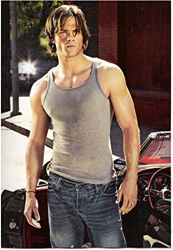 Supernatural Jared Padalecki as Sam Winchester in Tank Standing by Car 8 x 10 Photo