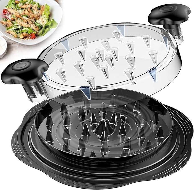 SURETIVIAN Chicken Shredder Tool Twist Large Chicken Breast Shredder with Brush&Fork, Visible Meat Shredder Machine, Strong Anti-Slip Strip, Ergonomic Handle, BPA Free, Suitable for Pork Beef Chicken