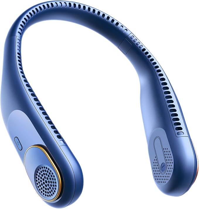 SWEETFULL Portable Neck Fan: 5200mAh Bladeless Personal Fan | 4 Speeds, 20H Max Runtime, No Hair Twist Quiet Wearable Fan for Travel | Birthday Gifts for Men Women Mom Dad