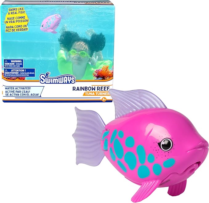 SwimWays Rainbow Reef Fish Toy, Kids Swimming Accessories & Water Toys, Learn to Swim Pool Toys for Kids Ages 5 & Up, Batteries Included, Tuna Turner