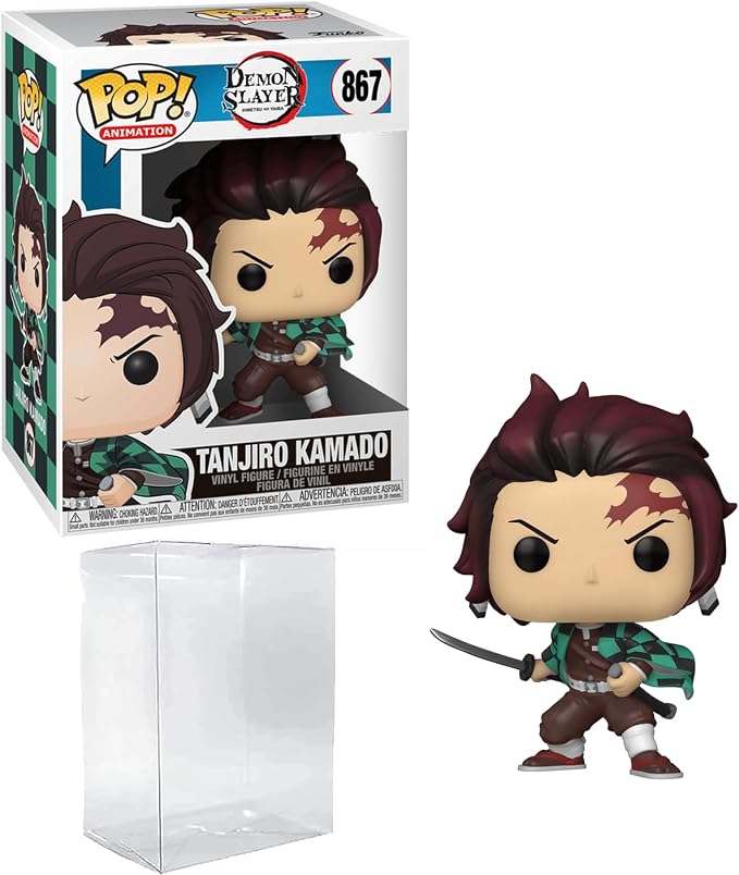 Tanjiro Kamado #867 Demon Slayer Funko POP! Animation Figurine Bundle with HOFSM Protector Case