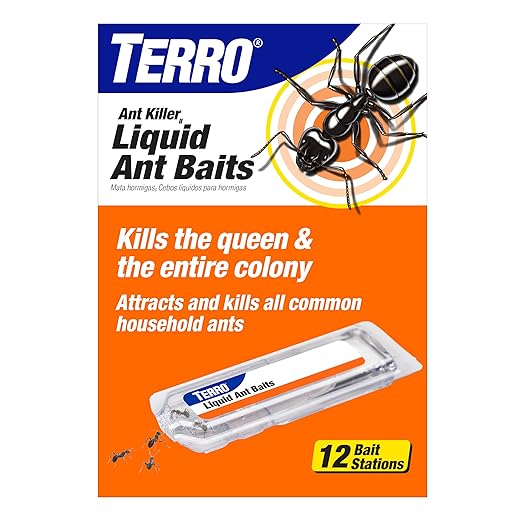 TERRO T300B Liquid Ant Killer Bait Stations 12-Pack - Indoor Ant Traps with Borax Formula, Kills the Queen & the Entire Colony