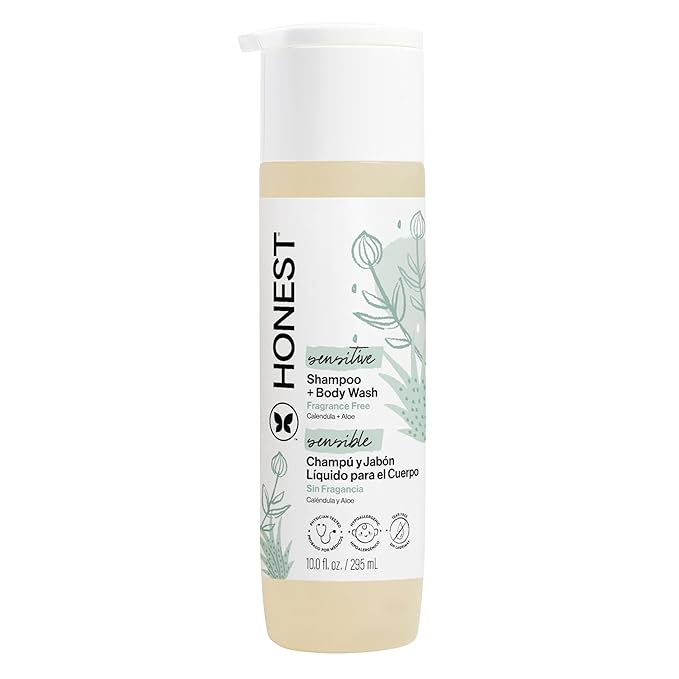 The Honest Company 2-in-1 Baby Shampoo & Body Wash, Fragrance-Free, Tear-Free, Hypoallergenic, Naturally Derived, Sensitive Skin, 10 fl oz