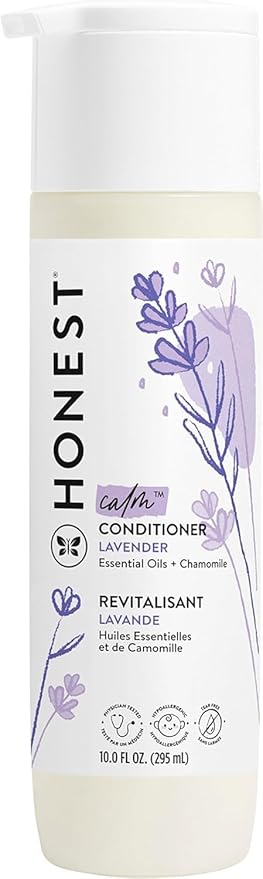 The Honest Company Silicone-Free Conditioner, Gentle Tear-Free Hypoallergenic Baby Hair Care with Naturally Derived Ingredients Lavender Calm 10 fl oz