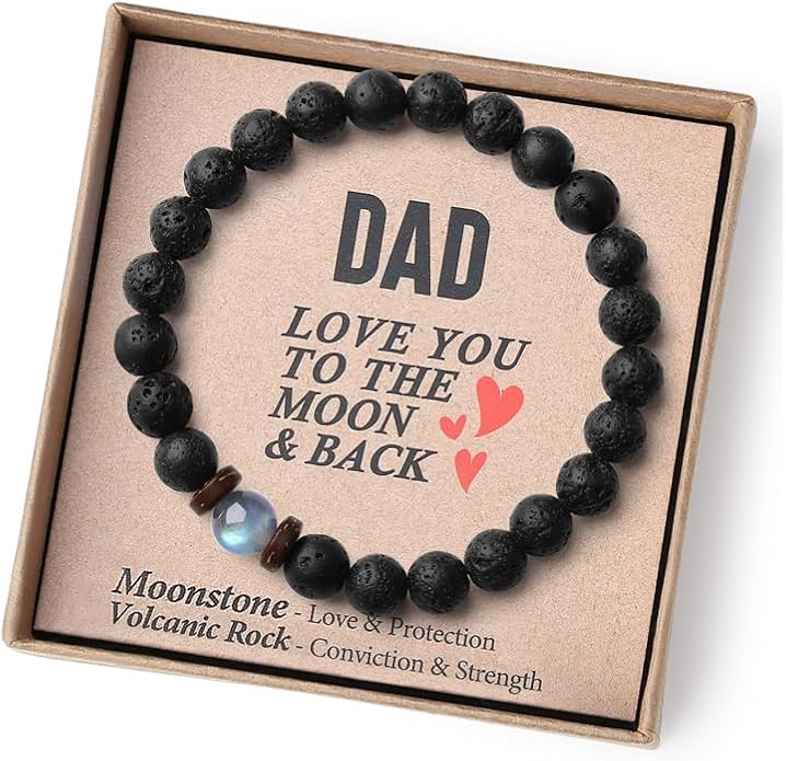 THEMEROL Handmade Gifts for Boys/Men-Love/Strength-Natural Gemstone Bracelet for Son Grandson Dad Boyfriend Husband Brother Nephew Uncle