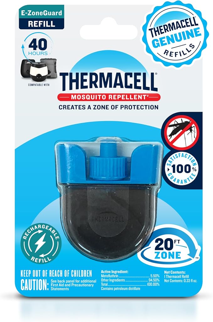Thermacell Rechargeable Mosquito Repeller Refills; Advanced Repellent Formula Provides 20 Foot Protection Zone; Compatible with Thermacell E-Series & Radius Only; No DEET, Spray or Flame