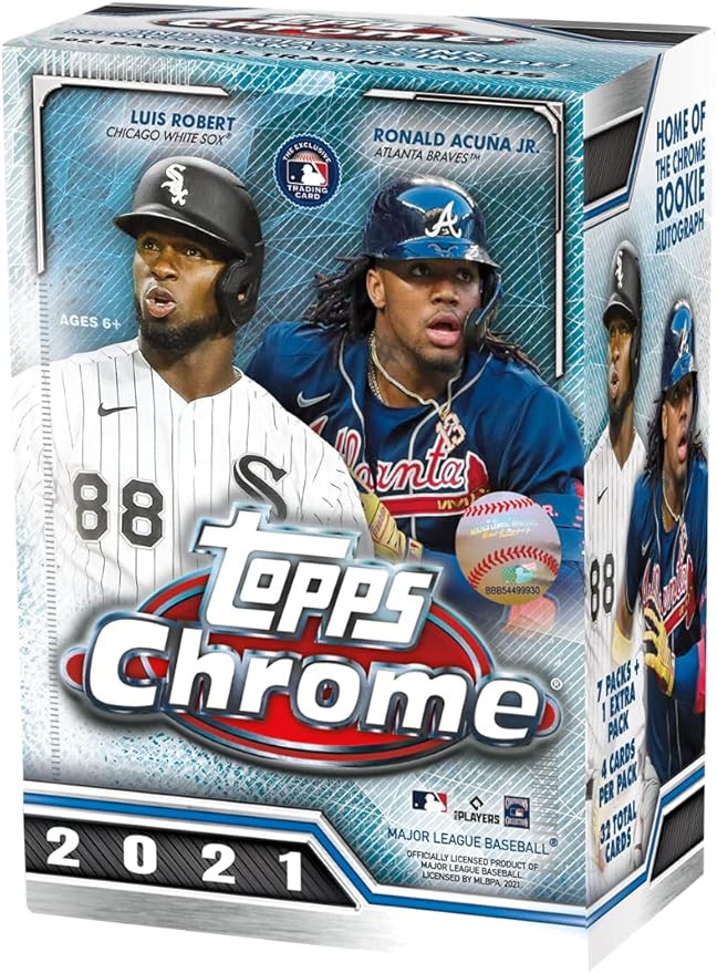 Topps 2021 Chrome Baseball Blaster Box, 32 cards per box