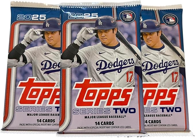 Topps 2025 Series 2 Baseball MLB Trading Cards, 3 Packs, 14 Cards per Pack, 42 Cards Total