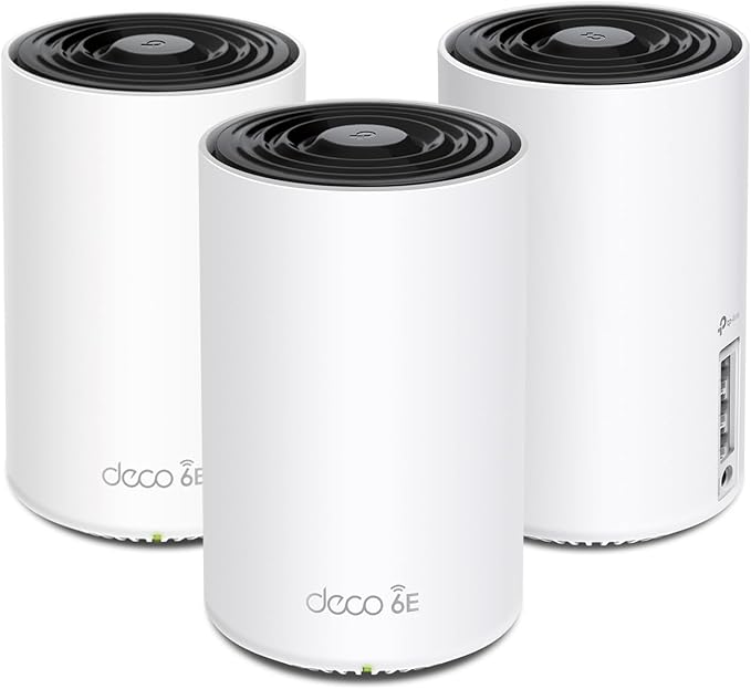 TP-Link Deco XE75 AXE5400 Tri-Band WiFi 6E System - Wi-Fi up to 7200 Sq.Ft, Engadget Rated Best for Most People, Replaces WiFi Router and Extender, AI-Driven New 6GHz Band, 3-Pack