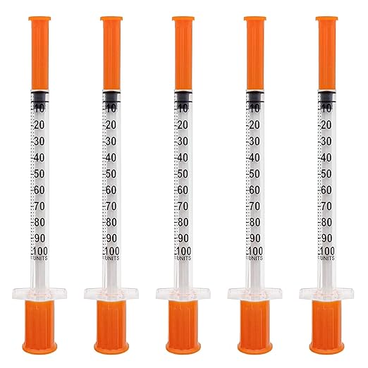 U-100 1cc Syringes with Needle 31G 5/16 inch (8mm),Individual Pack of 36
