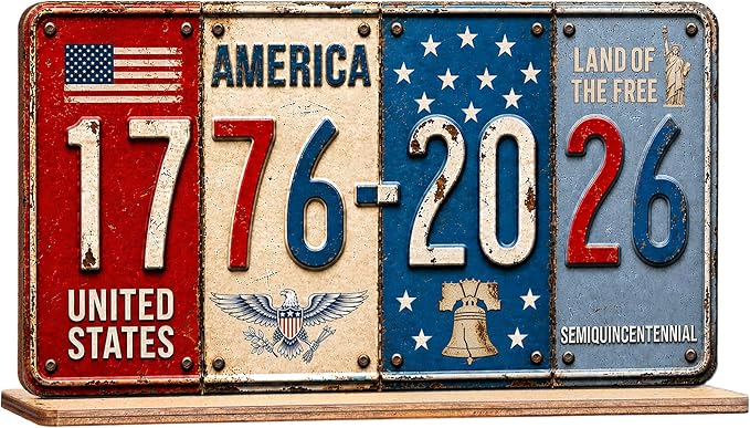 USA 250th Anniversary Decorations, Wooden America 250 Decorations, Patriotic Fourth of July Decor, USA 250th Anniversary Merchandise, 4th of July Gifts, America 250th Birthday Gifts