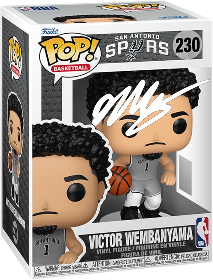 Victor Wembanyama #230 (Statement Edition Jersey) Facsimile Signed Reprint Laser Autographed Funko POP! Basketball NBA: San Antonio Spurs Figurine with Protector Case