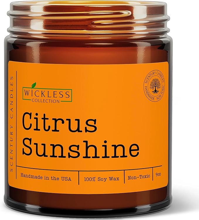 Wickless Citrus Scented Candles for Candle Warmer Lamp, Many Scents to Choose, 100% Non-Toxic Soy Wax, Candle Melts for Warming Plate, Handmade in The USA (Citrus Sunshine)