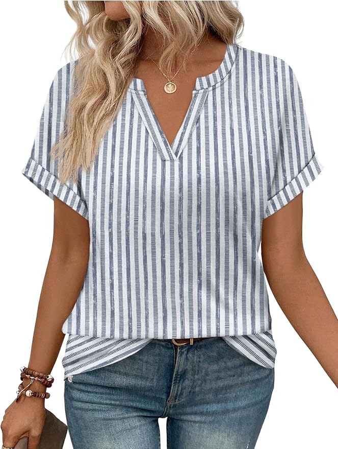 WIHOLL Womens Blouses Spring Tops Short Sleeve Shirts Dressy Casual Summer Vacation Fashion Clothing 2026